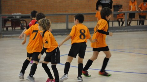 Marc Gordillo, a l'equip de futbol sala benjamí del club esportiu Sant Joan de Vilassar. Any 2016. Foto: Saül Gordillo