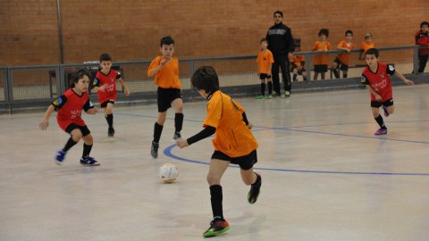 Marc Gordillo, a l'equip de futbol sala benjamí del club esportiu Sant Joan de Vilassar. Any 2016. Foto: Saül Gordillo
