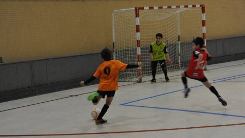 Marc Gordillo, a l'equip de futbol sala benjamí del club esportiu Sant Joan de Vilassar. Any 2016. Foto: Saül Gordillo