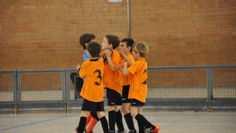 Marc Gordillo, a l'equip de futbol sala benjamí del club esportiu Sant Joan de Vilassar. Any 2016. Foto: Saül Gordillo