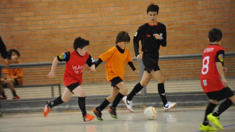 Marc Gordillo, a l'equip de futbol sala benjamí del club esportiu Sant Joan de Vilassar. Any 2016. Foto: Saül Gordillo
