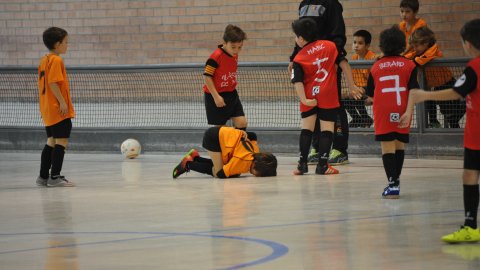 Marc Gordillo, a l'equip de futbol sala benjamí del club esportiu Sant Joan de Vilassar. Any 2016. Foto: Saül Gordillo