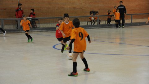 Marc Gordillo, a l'equip de futbol sala benjamí del club esportiu Sant Joan de Vilassar. Any 2016. Foto: Saül Gordillo