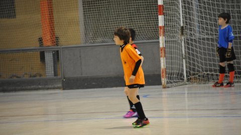 Marc Gordillo, a l'equip de futbol sala benjamí del club esportiu Sant Joan de Vilassar. Any 2016. Foto: Saül Gordillo