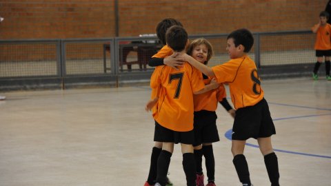 Marc Gordillo, a l'equip de futbol sala benjamí del club esportiu Sant Joan de Vilassar. Any 2016. Foto: Saül Gordillo