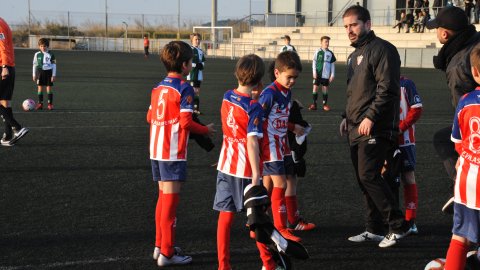Marc Gordillo, a l’equip de futbol benjamí de la UE Vilassar de Mar. Partit Vilassar de Dalt-Vilassar de Mar. Any 2017. Foto: Saül Gordillo