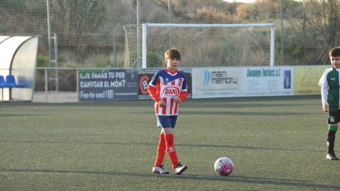 Marc Gordillo, a l’equip de futbol benjamí de la UE Vilassar de Mar. Partit Vilassar de Dalt-Vilassar de Mar. Any 2017. Foto: Saül Gordillo
