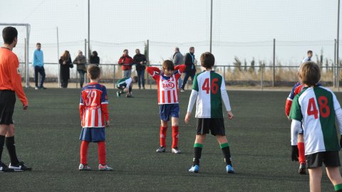 Marc Gordillo, a l’equip de futbol benjamí de la UE Vilassar de Mar. Partit Vilassar de Dalt-Vilassar de Mar. Any 2017. Foto: Saül Gordillo
