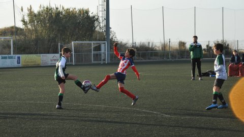 Marc Gordillo, a l’equip de futbol benjamí de la UE Vilassar de Mar. Partit Vilassar de Dalt-Vilassar de Mar. Any 2017. Foto: Saül Gordillo