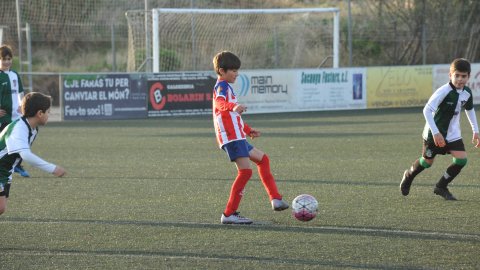 Marc Gordillo, a l’equip de futbol benjamí de la UE Vilassar de Mar. Partit Vilassar de Dalt-Vilassar de Mar. Any 2017. Foto: Saül Gordillo