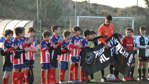 Marc Gordillo, a l’equip de futbol benjamí de la UE Vilassar de Mar. Partit Vilassar de Dalt-Vilassar de Mar. Any 2017. Foto: Saül Gordillo