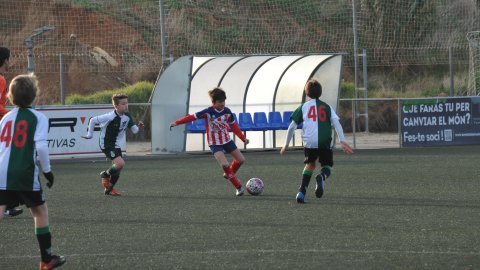 Marc Gordillo, a l’equip de futbol benjamí de la UE Vilassar de Mar. Partit Vilassar de Dalt-Vilassar de Mar. Any 2017. Foto: Saül Gordillo