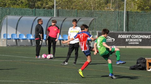 Marc Gordillo, al torneig de futbol de Llagostera, amb l'equip aleví de la UE Vilassar de Mar. Març de 2019