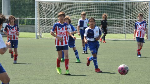Marc Gordillo, al torneig de futbol de Llagostera, amb l'equip aleví de la UE Vilassar de Mar. Març de 2019. Foto: Saül Gordillo