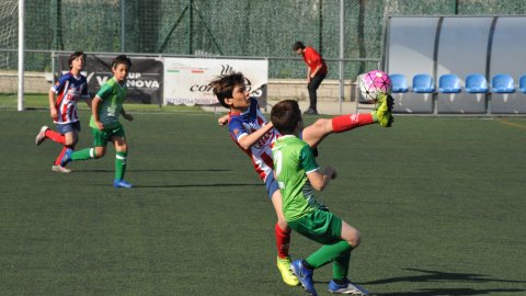 Marc Gordillo, al torneig de futbol de Llagostera, amb l'equip aleví de la UE Vilassar de Mar. Març de 2019. Foto: Saül Gordillo