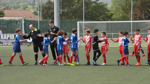 Marc Gordillo, al torneig de futbol de Llagostera, amb l'equip aleví de la UE Vilassar de Mar. Març de 2019. Foto: Saül Gordillo