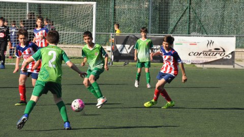Marc Gordillo, al torneig de futbol de Llagostera, amb l'equip aleví de la UE Vilassar de Mar. Març de 2019. Foto: Saül Gordillo