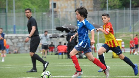 Marc Gordillo, al torneig internacional de futbol base MIC d'Andorra, amb l'equip aleví de la UE Vilassar de Mar. Abril de 2019. Foto: Saül Gordillo