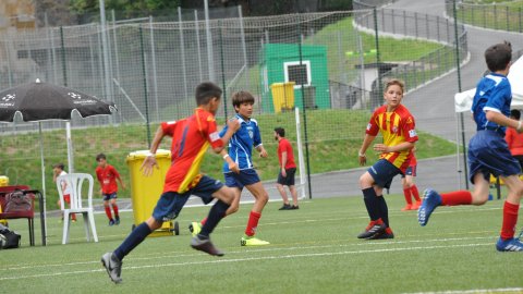 Marc Gordillo, al torneig internacional de futbol base MIC d'Andorra, amb l'equip aleví de la UE Vilassar de Mar. Abril de 2019. Foto: Saül Gordillo