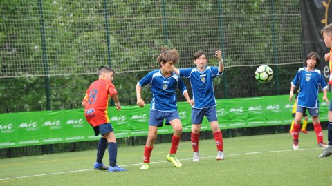 Marc Gordillo, al torneig internacional de futbol base MIC d'Andorra, amb l'equip aleví de la UE Vilassar de Mar. Abril de 2019. Foto: Saül Gordillo