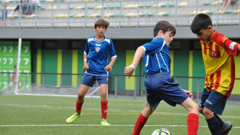 Marc Gordillo, al torneig internacional de futbol base MIC d'Andorra, amb l'equip aleví de la UE Vilassar de Mar. Abril de 2019. Foto: Saül Gordillo