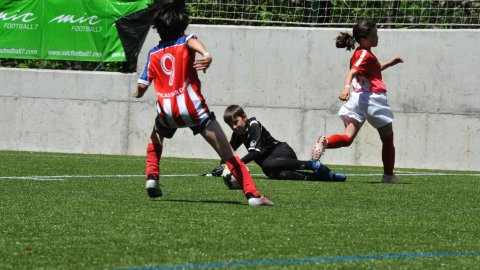 Marc Gordillo, al torneig internacional de futbol base MIC d'Andorra, amb l'equip aleví de la UE Vilassar de Mar. Abril de 2019. Foto: Saül Gordillo