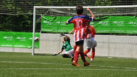 Marc Gordillo, al torneig internacional de futbol base MIC d'Andorra, amb l'equip aleví de la UE Vilassar de Mar. Abril de 2019. Foto: Saül Gordillo