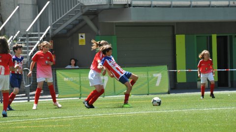 Marc Gordillo, al torneig internacional de futbol base MIC d'Andorra, amb l'equip aleví de la UE Vilassar de Mar. Abril de 2019. Foto: Saül Gordillo