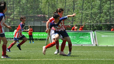 Marc Gordillo, al torneig internacional de futbol base MIC d'Andorra, amb l'equip aleví de la UE Vilassar de Mar. Abril de 2019. Foto: Saül Gordillo