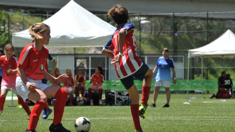Marc Gordillo, al torneig internacional de futbol base MIC d'Andorra, amb l'equip aleví de la UE Vilassar de Mar. Abril de 2019. Foto: Saül Gordillo