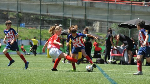 Marc Gordillo, al torneig internacional de futbol base MIC d'Andorra, amb l'equip aleví de la UE Vilassar de Mar. Abril de 2019. Foto: Saül Gordillo