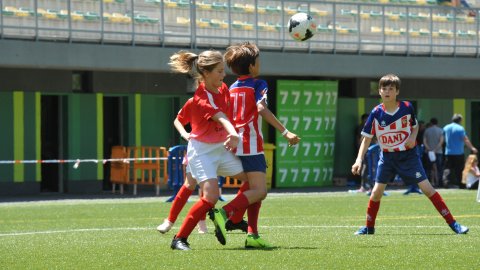 Marc Gordillo, al torneig internacional de futbol base MIC d'Andorra, amb l'equip aleví de la UE Vilassar de Mar. Abril de 2019. Foto: Saül Gordillo
