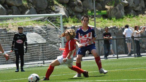 Marc Gordillo, al torneig internacional de futbol base MIC d'Andorra, amb l'equip aleví de la UE Vilassar de Mar. Abril de 2019. Foto: Saül Gordillo