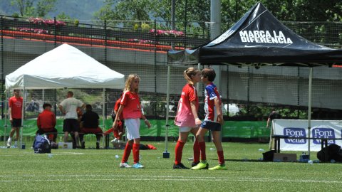 Marc Gordillo, al torneig internacional de futbol base MIC d'Andorra, amb l'equip aleví de la UE Vilassar de Mar. Abril de 2019. Foto: Saül Gordillo