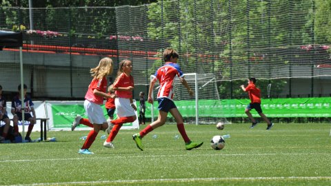 Marc Gordillo, al torneig internacional de futbol base MIC d'Andorra, amb l'equip aleví de la UE Vilassar de Mar. Abril de 2019. Foto: Saül Gordillo
