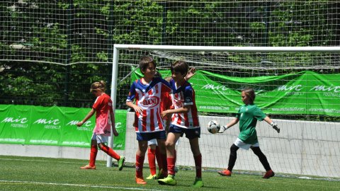 Marc Gordillo, al torneig internacional de futbol base MIC d'Andorra, amb l'equip aleví de la UE Vilassar de Mar. Abril de 2019. Foto: Saül Gordillo