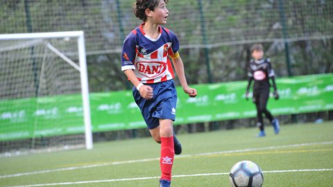 Marc Gordillo, al torneig internacional de futbol base MIC d'Andorra, amb l'equip aleví de la UE Vilassar de Mar. Abril de 2019. Foto: Saül Gordillo