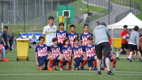 Marc Gordillo, al torneig internacional de futbol base MIC d'Andorra, amb l'equip aleví de la UE Vilassar de Mar. Abril de 2019. Foto: Saül Gordillo
