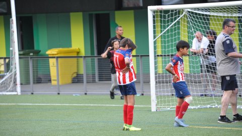Marc Gordillo, al torneig internacional de futbol base MIC d'Andorra, amb l'equip aleví de la UE Vilassar de Mar. Abril de 2019. Foto: Saül Gordillo