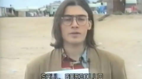 Portada, programa de Saül Gordillo i Joan Pujadas a Televisió Pública Pineda. 34 programes setmanals entre novembre de 1991 i juny de 1992. Pineda de Mar. 1991-1992 