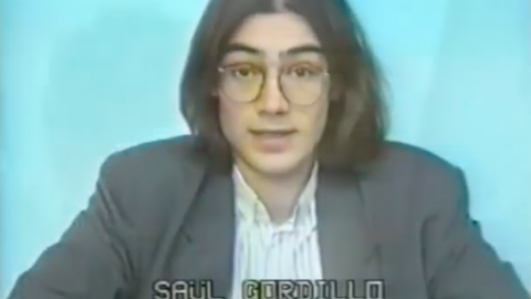Portada, programa de Saül Gordillo i Joan Pujadas a Televisió Pública Pineda. 34 programes setmanals entre novembre de 1991 i juny de 1992. Pineda de Mar. 1991-1992 