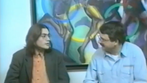 Portada, programa de Saül Gordillo i Joan Pujadas a Televisió Pública Pineda. 34 programes setmanals entre novembre de 1991 i juny de 1992. Pineda de Mar. 1991-1992 