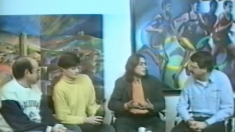 Portada, programa de Saül Gordillo i Joan Pujadas a Televisió Pública Pineda. 34 programes setmanals entre novembre de 1991 i juny de 1992. Pineda de Mar. 1991-1992 