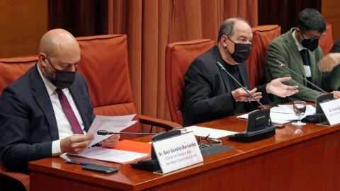 El director de Catalunya Ràdio i dels Mitjans Digitals de la CCMA, Saül Gordillo, defensa el lideratge de l’emissora entre els joves a Internet i el creixement del consum d’àudio en català, a la comissió de control del Parlament de Catalunya. Barcelona. 25 de febrer de 2022
