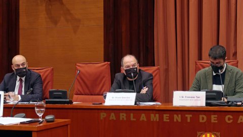 El director de Catalunya Ràdio i dels Mitjans Digitals de la CCMA, Saül Gordillo, defensa el lideratge de l’emissora entre els joves a Internet i el creixement del consum d’àudio en català, a la comissió de control del Parlament de Catalunya. Barcelona. 25 de febrer de 2022