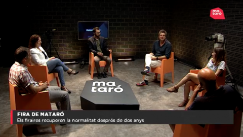 Televisió Mataró. Mataró al dia. Tertúlia d'actualitat amb Núria de José, Beatriz Ballestín, Xevi Galceran, Carlos Aguilar i Saül Gordillo, moderada per Francesc Andrés. Mataró. 15 de juny de 2022 