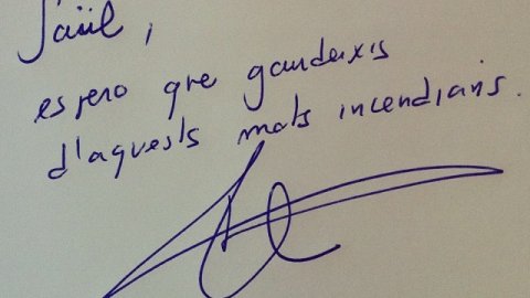 "Saül, espero que gaudeixis d'aquests mots incendiaris" Roger Palà, Barcelona, 2012. 'Mots incendiaris'