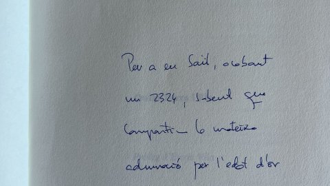 "Per a en Saül, acabant un 2324, sabent que compartim la mateixa admiració per l'edat d'or del periodisme català. Abraçades, Quim Torra". Quim Torra i Pla. 'Periodisme? Permetin! La vida i els articles d'Eugeni Xammar'. Televisió de Catalunya. Sant Joan Despí. Maig de 2014