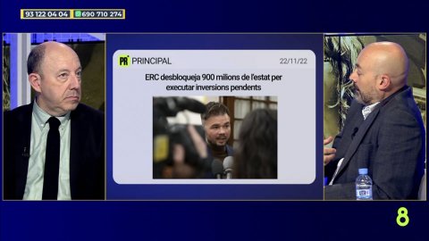 Intervenció del director de Principal, Saül Gordillo, al programa OpinaCat de 8tv amb Carlos Fuentes. Sant Just Desvern. 22 de novembre de 2022