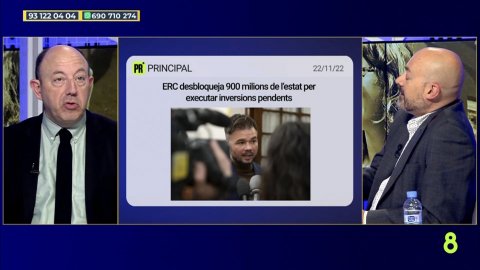 Intervenció del director de Principal, Saül Gordillo, al programa OpinaCat de 8tv amb Carlos Fuentes. Sant Just Desvern. 22 de novembre de 2022
